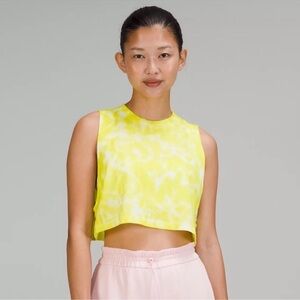 Lululemon Women's All Yours Cropped Cotton Tank Top Tie Dye Size 12